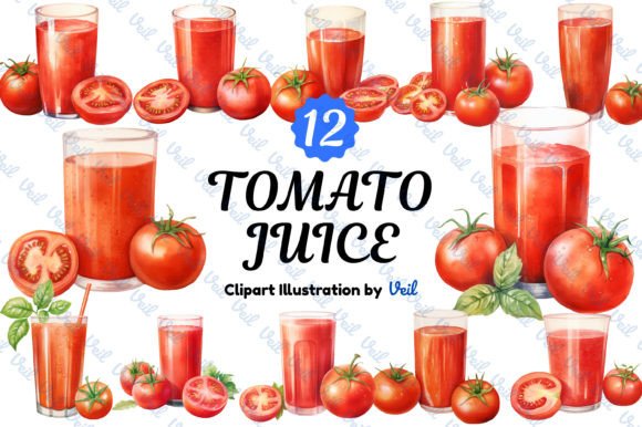 Download Tomato Juice Clipart Watercolor Bundle - Juice Collection