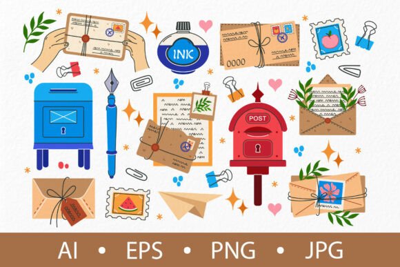 Download Vintage Envelopes with Letters, Mail Art - Mail art Collection