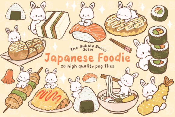 Download Kawaii Japanese Food Bunny Clipart - Bunny Collection