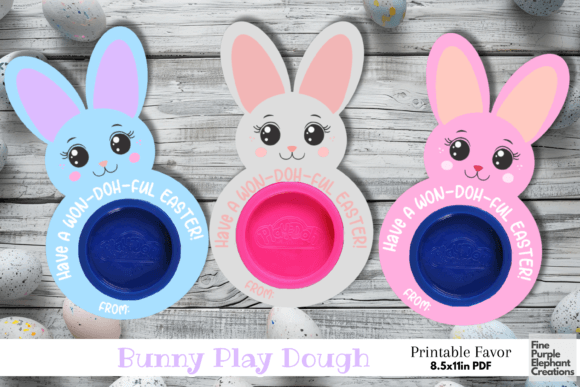 Download Play Dough Easter Bunny Card Favor Doh - Bunny Collection