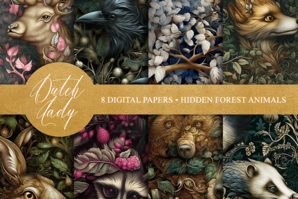 Download Seamless Hidden Forest Animal Patterns - Patterns Collection
