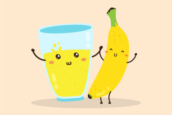 Download Cute Banana Juice Illustration - Juice Collection